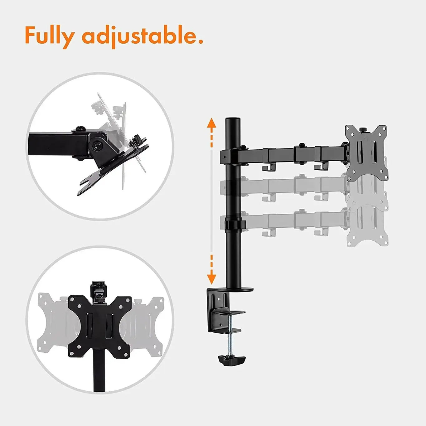 Single Monitor Desk Mount Stand | Adjustable Monitor Arm for 13-32 Inch Screens