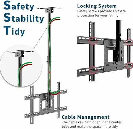 Ceiling TV Mount for 43–75 Inch TVs | Heavy Duty Adjustable Hanging TV Bracket