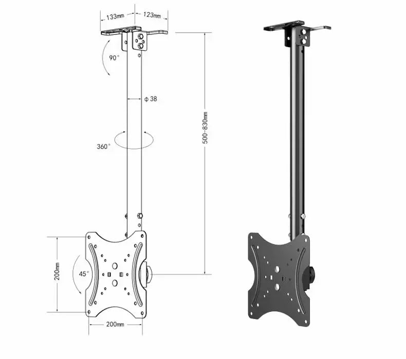 Ceiling TV Mount for 32–43 Inch TVs | Adjustable Hanging Ceiling Bracket