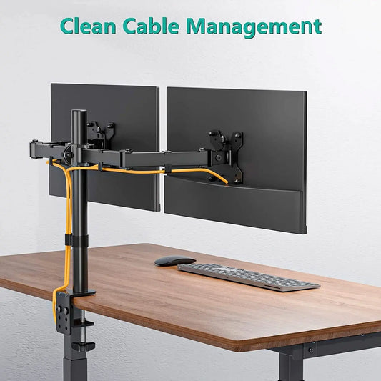 Dual Monitor Desk Mount Stand | Adjustable Monitor Arm for 13-32 Inch Screens