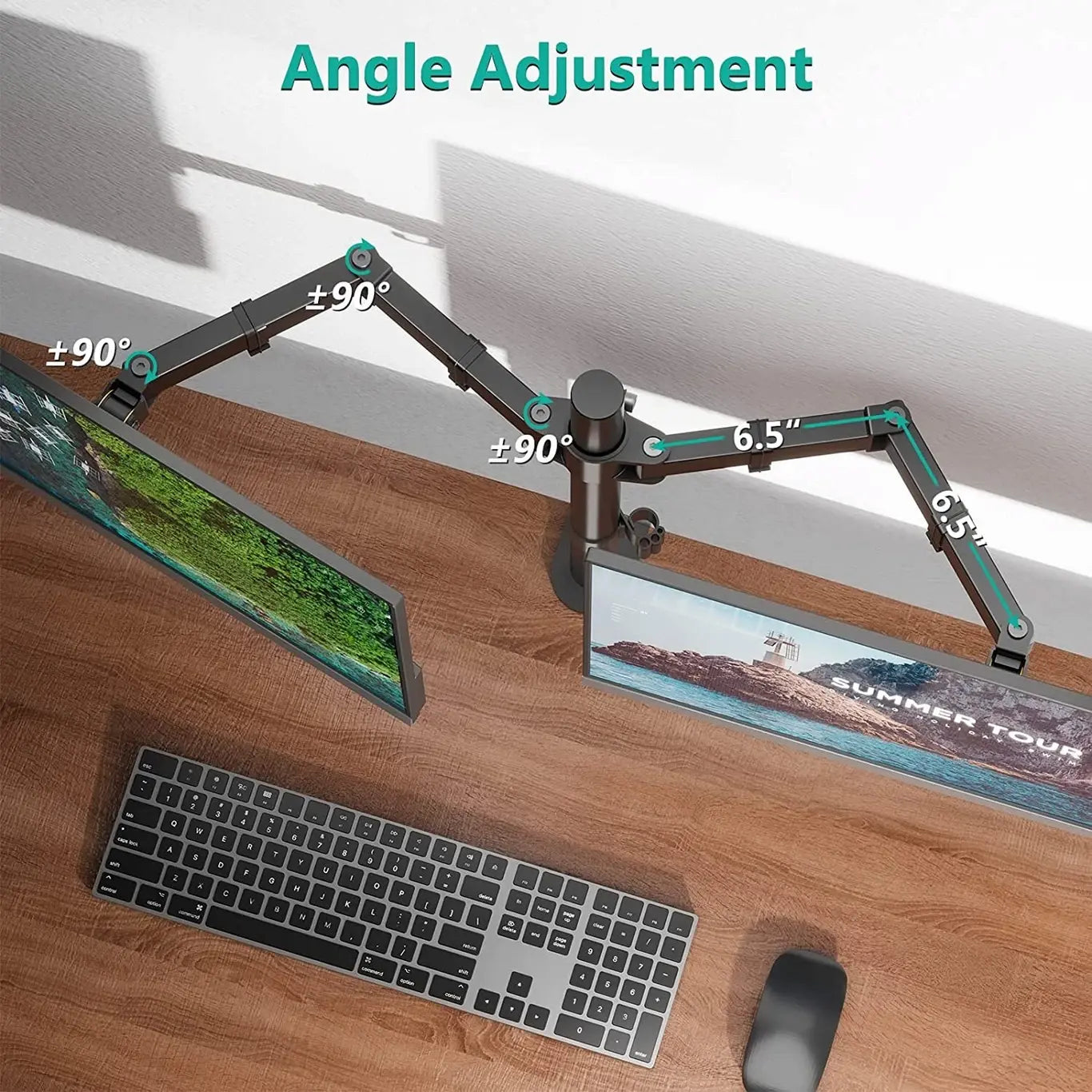 Dual Monitor Desk Mount Stand | Adjustable Monitor Arm for 13-32 Inch Screens