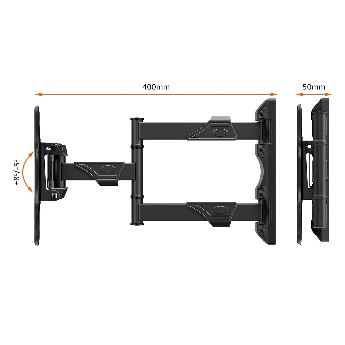 Premium Full Motion TV or Monitor Wall Mount for 14–43 Inch | Swivel & Tilt TV Wall Mount Bracket | Heavy Duty Flexible wall mount