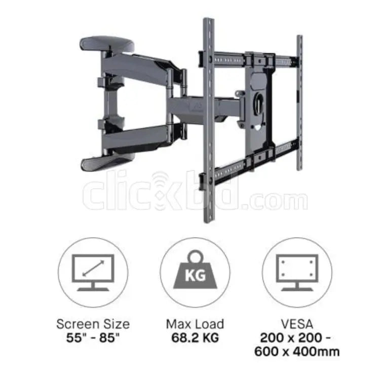 Heavy Duty Swivel TV Wall Mount (43–85 Inch) | Full Motion | Extendable Arm | 1 Year Warranty