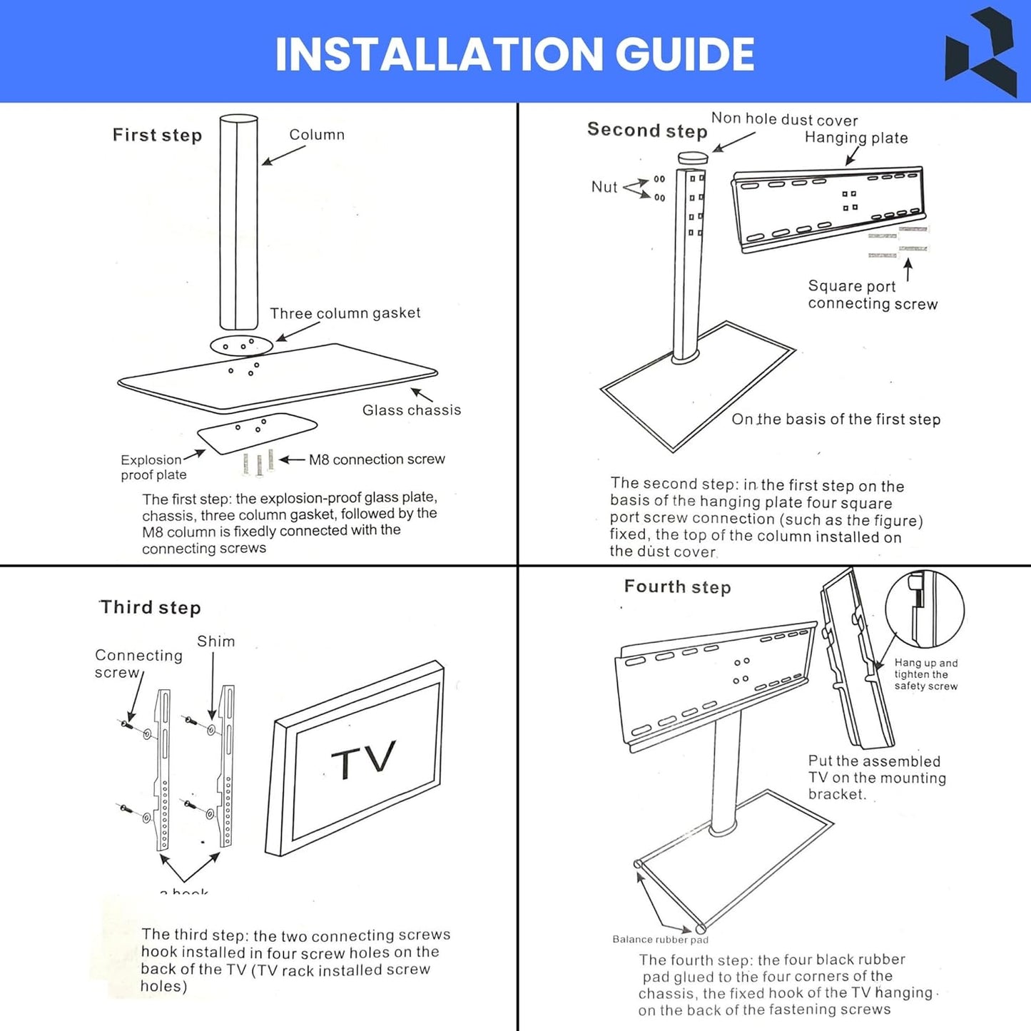 Universal TV Table Top Stand for 32–65 Inch LED/LCD/Smart TVs | Heavy Duty Desktop Mount