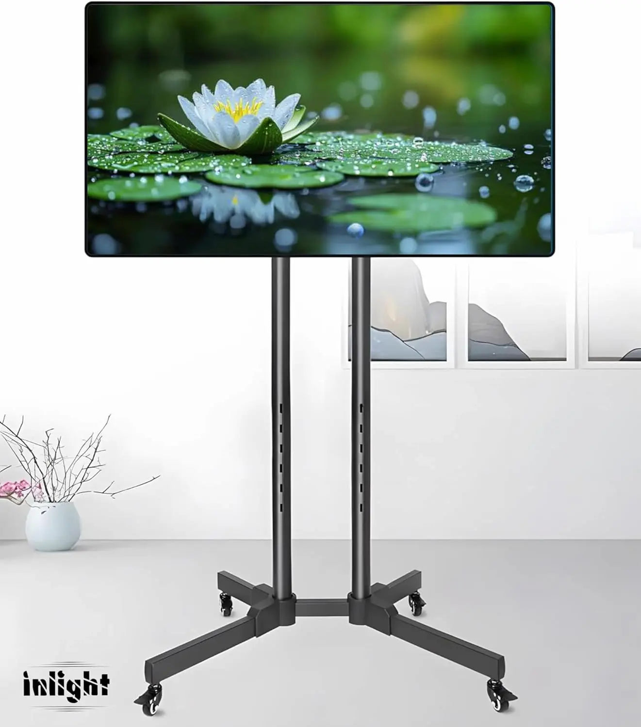 Mobile TV Trolley Stand for 32–55 Inch TVs | Adjustable Rolling TV Floor Stand