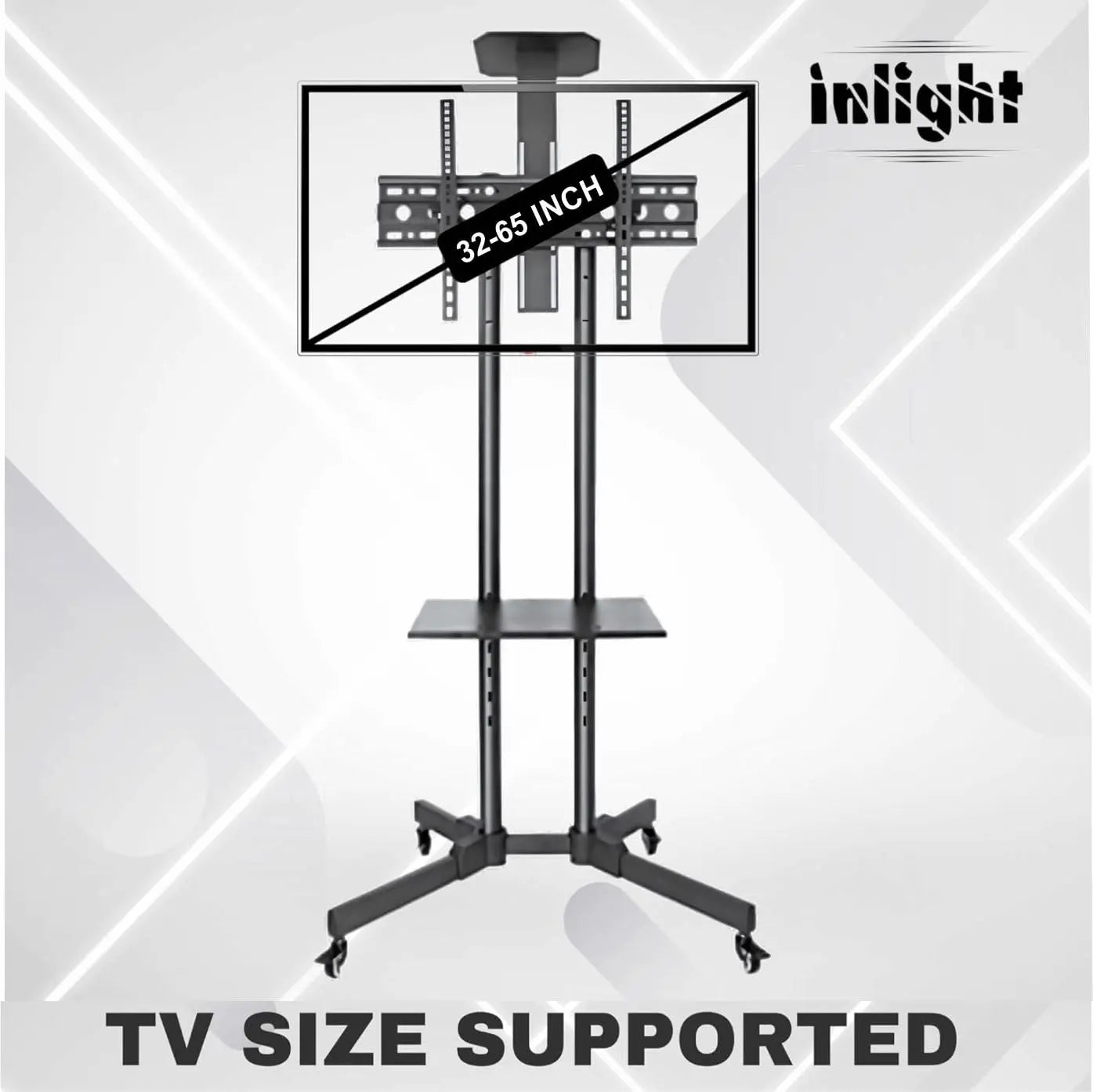 Mobile TV Trolley Stand for 32–55 Inch TVs | Adjustable Rolling TV Floor Stand