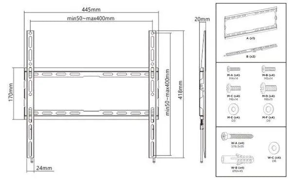 Fixed TV Wall Mount (32–65 Inch) | Heavy Duty| 1 Year Warranty